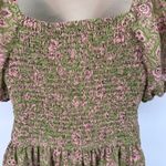 Jopna Cottagecore Forest Fairy Dress Womens L Green Pink Polyester Smocked Lined Size L Photo 7
