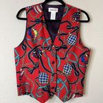 Talbots  Vintage Christmas Ornament Ugly Vest Women’s Size Small Holiday Photo 1