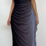 Betsy and Adam Vintage Y2K Whimsigoth Size 5 Black/Grey Glitter Ombré Formal Dress Photo 0