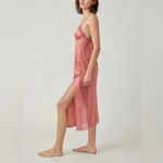 Free People NWT City Cool Midi Slip Dress Size Medium in Canyon Clay Pink Photo 1