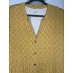 Belk Wonderly Women XXL Short Sleeve Julianna Crepe Button Down Tunic Yellow V Neck Photo 1