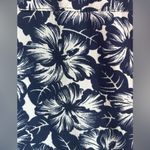 Michael Lots Kors Navy White Tropical Hibiscus Floral 1/2 Zip Blouse M Blue Size M Photo 2
