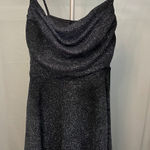 Windsor  Mini Dress Black Silver Sparkle Sleeveless‎ Party Cocktail Dress L Photo 0