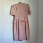Donna Morgan Pink V-Neck Puff Sleeve Midi Dress Photo 3