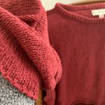 Knox Rose Burgundy Chenille Holiday Bell Sleeve Sweater Photo 6