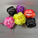 6 Flower Pins for Hair, Clothes or hats‎ Colorful Feathers too, size 6 Photo 3