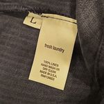 đź’•FRESH LAUNDRYđź’• 100% Linen Cropped Wide Leg Jumpsuit Blue Large *Flawed* NWOT Photo 8