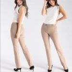 Betabrand  Straight Leg Classic Dress Pant Yoga Pants in Khaki Twill Tan Photo 1