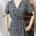 Zadig & Voltaire Wrap Dress Green Betty Mousseline Floral Puff Sz Small / Medium Photo 10