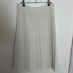 Cream pleated preppy knit midi skirt Tan Size 26 Photo 4