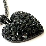 Sweet Romance black rhinestone heart pendant necklace Black Photo 9