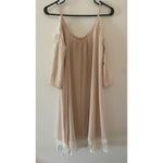 SheIn Beige Coverup Fringe Women's Sz Medium Photo 4