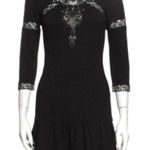 The Kooples Black A Line boho Lace 3/4 sleeve fit & flare Mini dress casual XS Photo 0