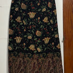 Briggs New York Floral Paisley Midi Skirt Women's Size 16 Black Fairy Grunge Photo 0