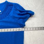 Talbots New Blue Cotton T-Shirt Dress with Crochet Neckline Detail Large Photo 1