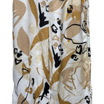 Tahari  100% Linen Wide Leg Pants XL Artsy‎ White Brown Beach Coastal Pull On Photo 0