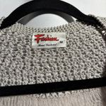 Hand Crocheted Mohair Blend Cardigan Sweater Womens M Beige Dusty Pink Knit SEE Tan Size M Photo 2