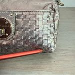 Elliott Lucca Gold Metallic Basket Weave Woven Leather Crossbody Bag Purse Photo 11