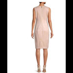 Calvin Klein * Women's Sleeveless Suede Dress Size 4 Primrose A-Limed Fitted Photo 3