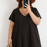 Original Nicole Miller Black Linen Dress Minimalist Classic 90s Quiet Luxury XL Photo 0