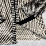 St. John  Knit Jacket Size 14 Black Ivory Zip Front Made USA Tweed Blazer Womens Photo 4