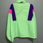 White Sierra Vintage Neon Lime Green Colorblock Jacket Windbreaker Ski Jacket Pullover unisex Photo 8