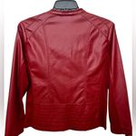 Christopher & Banks Christopher Banks Red Leather Motorcycle Jacket Photo 1