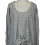 Eshakti  3X Gray White Twist Front Long Sleeve Tunic Top Plus Size Photo 0