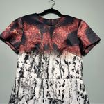 Angelys Belak Graphic Print Abstract Cocktail Dress Red Gray Women’s Size 8 Black Photo 2