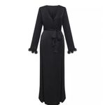 For Love & Lemons  satin nwt floral fringe robe boho spring formal dress designer Photo 1