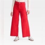Universal Threads Universal Thread Bright Red Wide-Leg Pants Photo 1