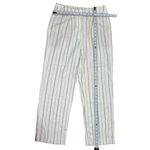 Old Navy  Size M Woman Extra High-Rise Taylor Wide-Leg Striped White Linen-Blend Photo 3