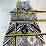 London Style Collection Maxi Dress 12 Black White Halter Neck Paisley Stripe Photo 1