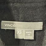 Vince  Black Leather-Sleeve Shawl Collar Wool Trench Minimalist Coat Size XS Photo 9