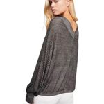 Free People  We The Free South Side Thermal Top Black Waffle Knit Oversized XS Photo 1