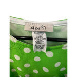 April Lime Green And White Polkadot Short Sleeve Baby Tee Shirt Size L Photo 1