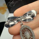 Art Deco Style Silver Tone Brooch Pin 1/20 12 KG F.C.T. Bow Top Unsigned Dangle Photo 5