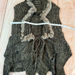 JACK  Asymmetrical Knit Faux Fur Trim Sweater Jacket Vest Size Small Y2K Photo 1