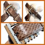 Carlisle  Women’s Textured Belt. Brown, Tan, White Photo 8