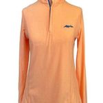 Peter Millar  Top Shirt Long Sleeve Pullover Sun Protection Small Zip Neck Orange Photo 0