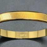 Monet Signed  Vintage Gold Tone Diagonal Textured Bangle Bracelet Small 2.5" Photo 0