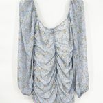 NWT Alamour the Label Floral Ruched Bodycon Mini Dress L Blue Size L Photo 2