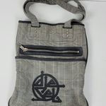 Diesel Women's Tote Gray OS Plaid Check Leather Trim Double Strap Shoulder Bag Photo 2