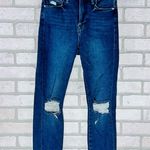Good American  Good Waist Crop Distressed Raw Hem Skinny Jeans Blue 533 Size 2/26 Photo 5