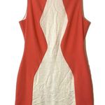Aryn K Sheath Dress Size Medium Sleeveless Color Block Coral White Mini Length Photo 0