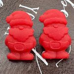 Vintage Santa Earrings – Red Christmas Holiday Studs Photo 0