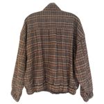 Old Navy Houndstooth Bomber Jacket Women's Large Brown Tan Preppy Classic Casual Photo 9