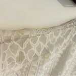 Soft Surroundings Cream Eyelet Beaded V Neck Sheer Swimsuit Cover Up Small/Med Photo 3