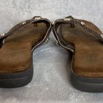 White Mountain Women’s  Brown Cezar Silver Medallion Slip-on Sandal Shoes 9 Photo 4
