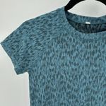 Athleta Momentum Allure Animal Print T-Shirt teal black active wear size S Photo 2